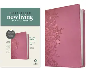 NLT Personal Size Giant Print Bible, Filament Enabled Edition (Red Letter, Leatherlike, Peony Pink) -- Tyndale - Bible