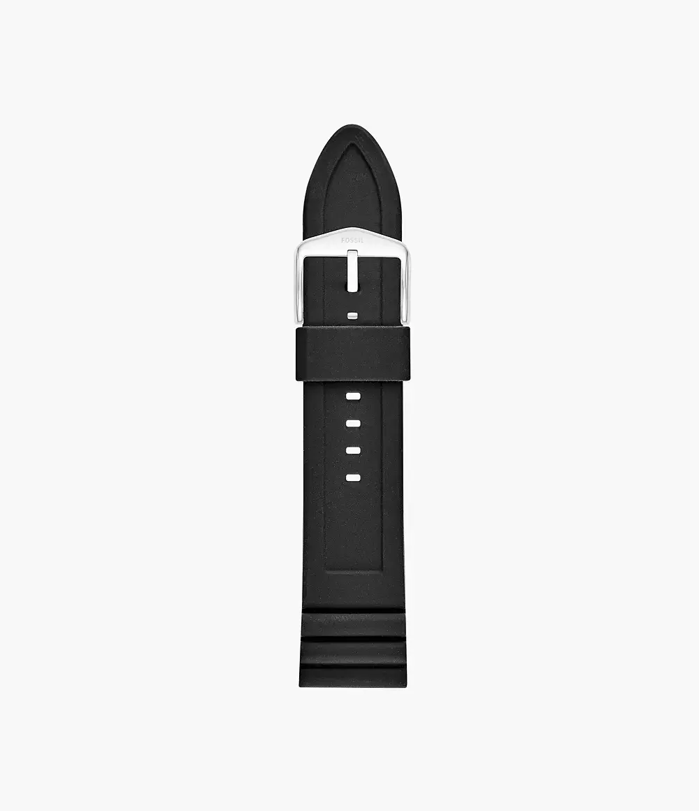 Fossil Men's 24mm Black Silicone Band
