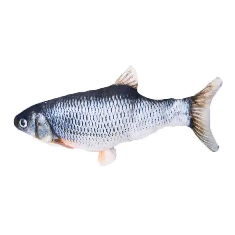 Electric Fish Toy USB Rechargeable Jumping Fish Cat Toy, Multifunctional Calming Realistic Fish for Kids, Baby Sleep Aid, Grass Carp Design