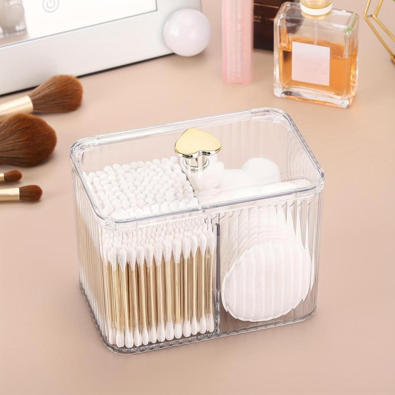 Transparent Bathroom Storage Box with Lid, 3 Grids Cosmetic Organizer, Makeup Tool Storage Case for Vanity, Durable Lightweight Organizer, Home Storage Supplies