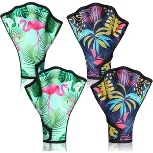 2 Pairs Unisex Webbed Swimming Gloves, Water Resistant Gloves for Men Women, Ideal for Water Aerobics Aquatic Fitness Pool Training Exercise