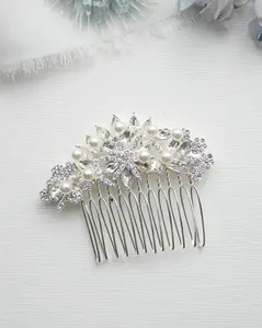 Pearl Bridal Comb, Rhinestone Comb, Bridal Comb Crystal, Wedding Hair Comb, Wedding Accessory, Bridal Headpiece, Angela Pearl Comb