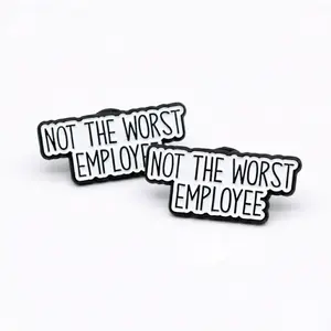 Funny "Not The Worst Employee" Enamel Pin 2-Pack | Coworker Gag Gift & Office Humor Lanyard Badge