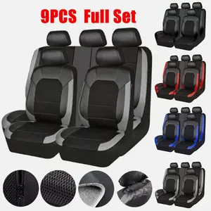 Chevrolet 9Pcs / Set Car Seat Covers Front & Rear Protector Full Set PU Leather