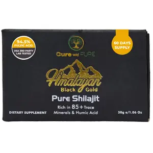 Cure wid Pure Himalayan Shilajit Resin - Lab Tested in USA - 60 days Supply - Wellness Supplement