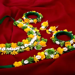 Exquisite Haldi Flower Jewelry Set | Handmade Necklace & Full Bridal Ensemble | Elegant Indian Wedding Accessory | Perfect Gift