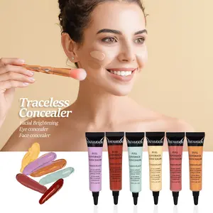 6-Color Liquid Concealer, Covers Dark Circles and Blemishes, Moisturizing Lightweight Formula, Waterproof and Sweatproof, Perfect Makeup Finish