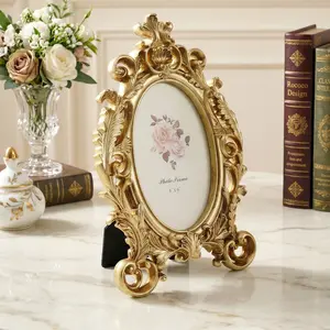 European Vintage Lace Oval Frame, Resin Hand-Painted Decorative Photo Frame, Home Decoration, Festival, Party, Photography Props
