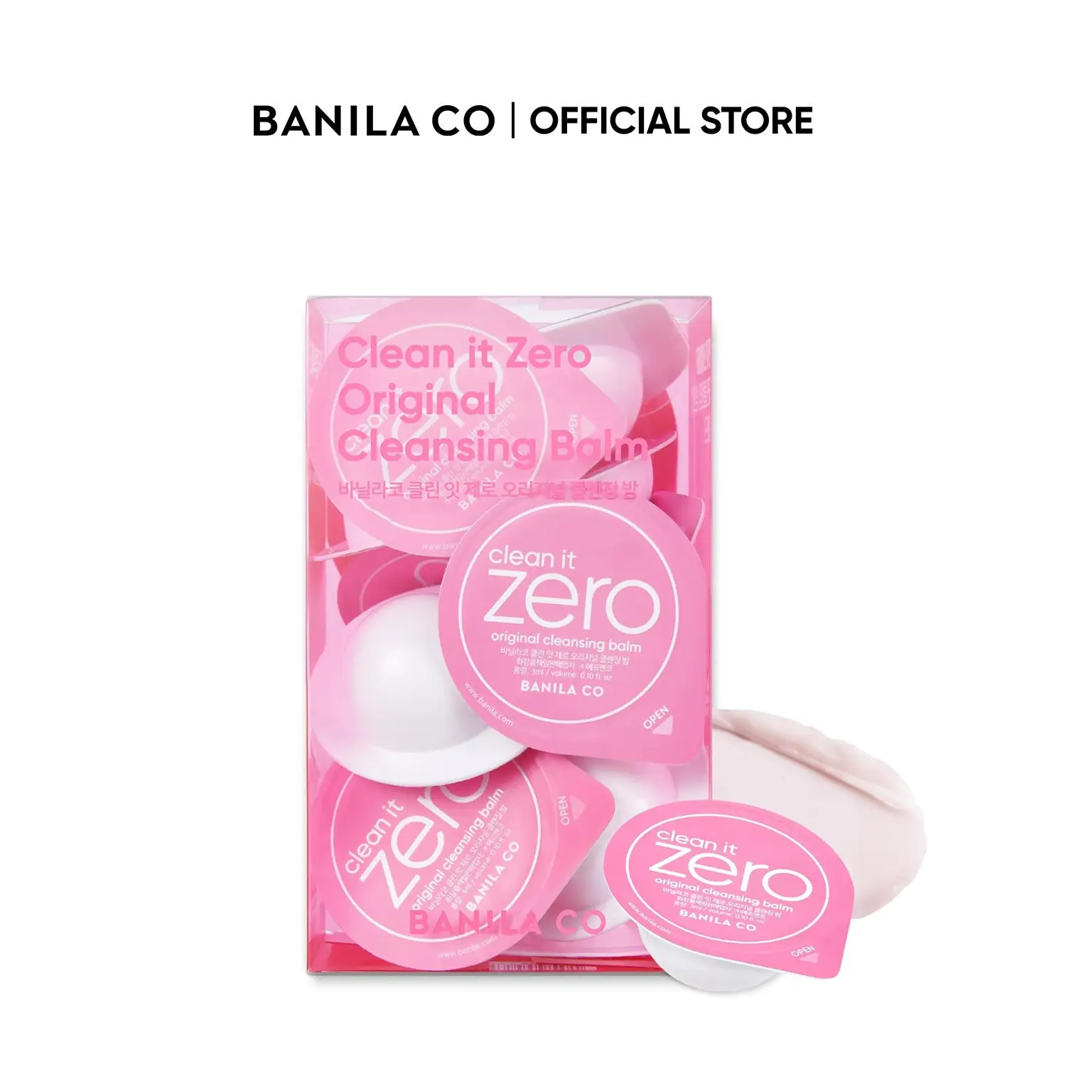 BANILA CO Clean It Zero Original Cleansing Balm Travel Kit | Travel-Friendly Cleanser for Waterproof Makeup Removal | 16 Mini Packs of Vegan, Hypoallergenic Balm for All Skin Types