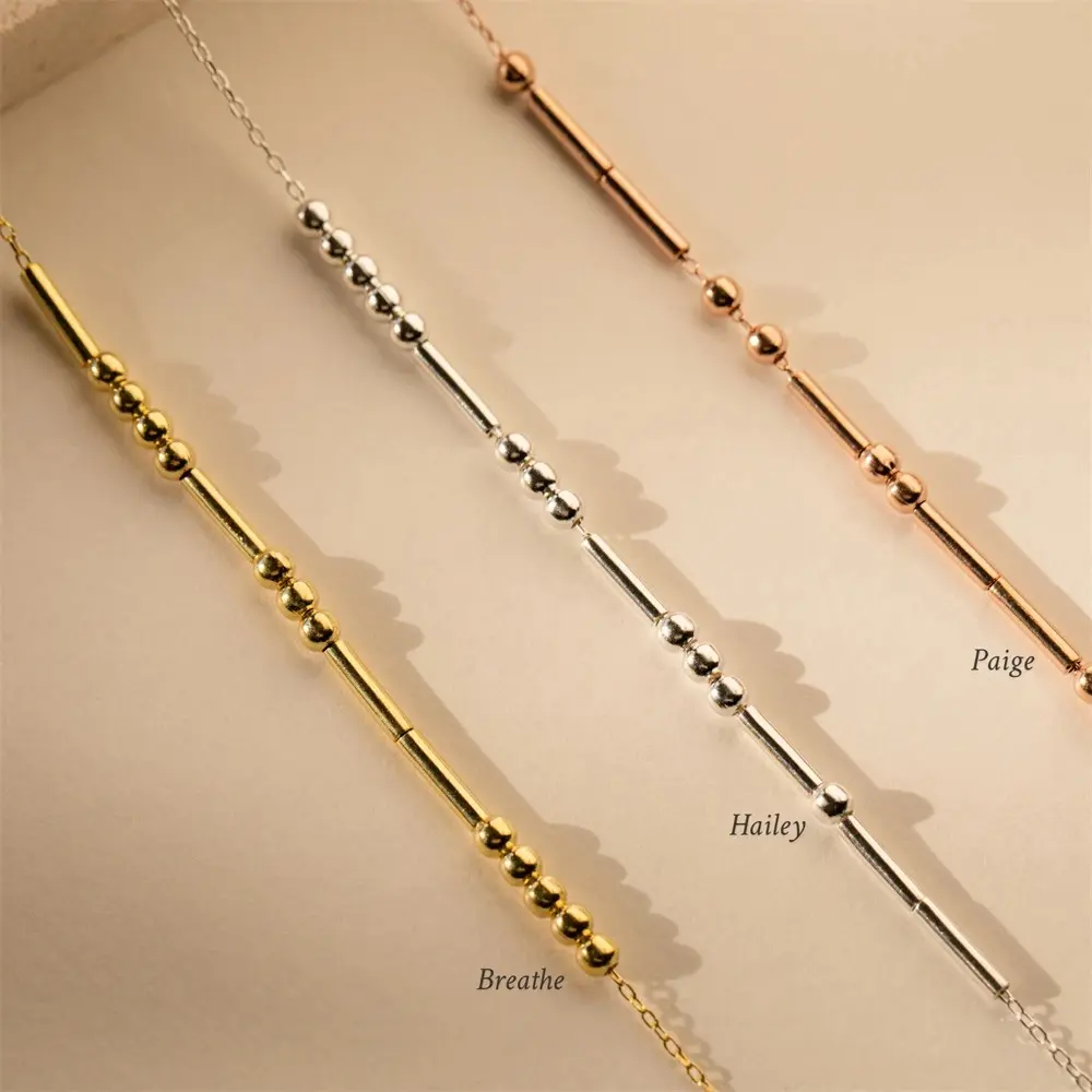 Elegant Custom Morse Code Name Necklace, Beaded Imitation Crystal Jewelry with Personalized Name or Message, Unique Fashion Accessory