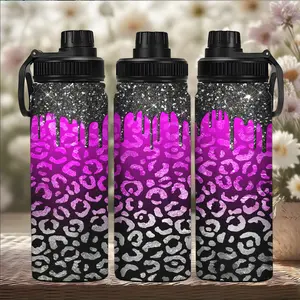 20oz Stainless Steel Insulated Travel Mug Tumbler, Gradient Leopard Print Design, Durable & Easy Clean Hot/cold Drink Container, Ideal Gift