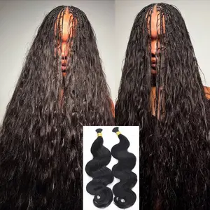 YWIGS Double Drawn Burmese Human Braiding Hair for Boho Braids 100g Per Bundle