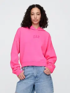 Relaxed Gap Mini-Logo Cropped Women's Hoodie