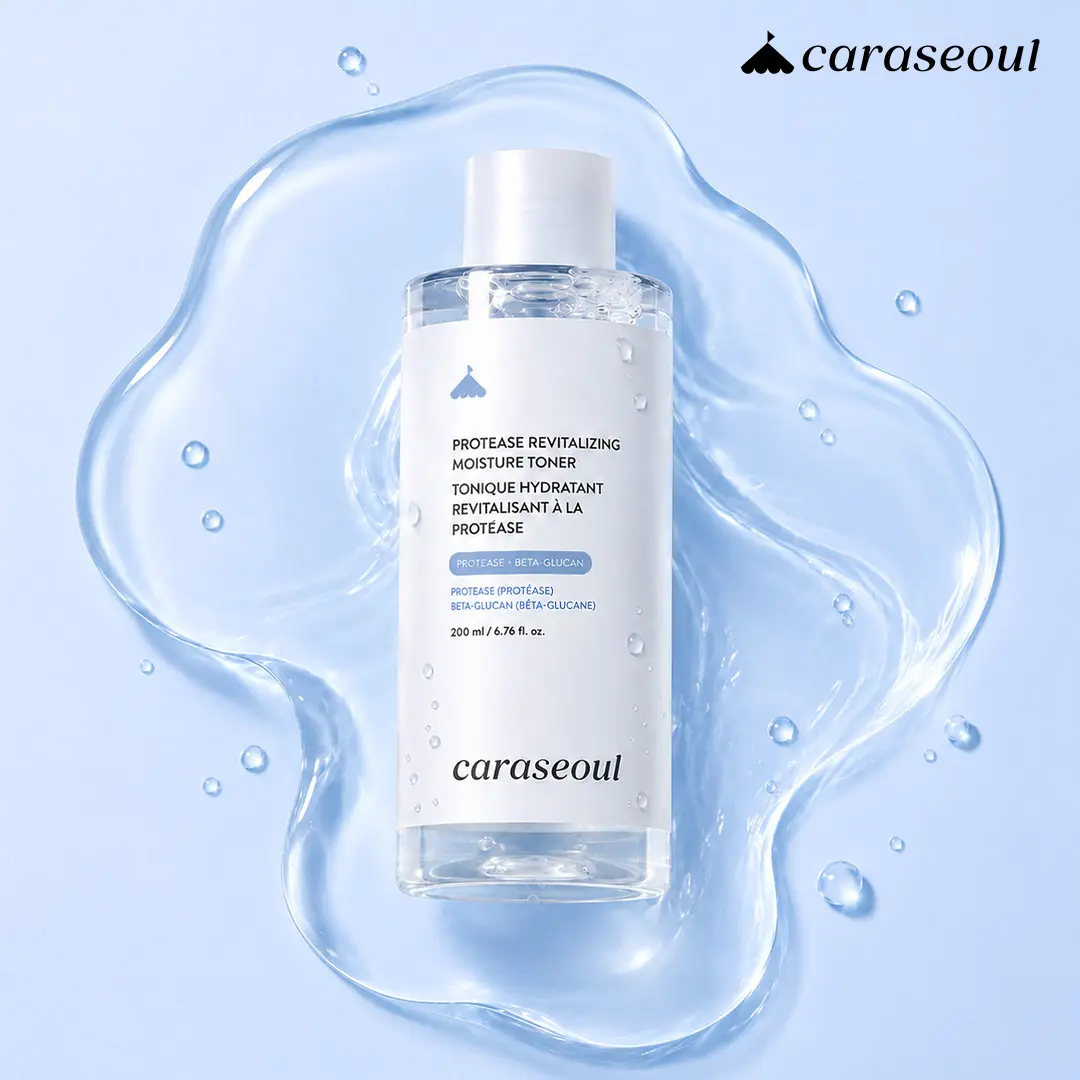 [caraseoul Official] Protease Revitalizing Moisture Toner – Korean Hydrating Exfoliating Face Toner, 0.5% Protease, Beta-Glucan, SINGGREEN, For Sensitive Skin, Smooth Skin Texture, Vegan, 200ml Facial Moisturizing