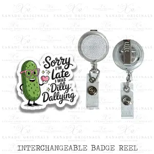 Dilly Dallying Interchangeable Badge Button with Reel Option