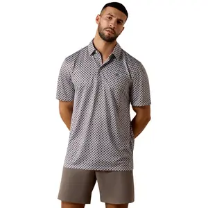 Ariat Men's All Over White Geo X Print Polo 10073471
