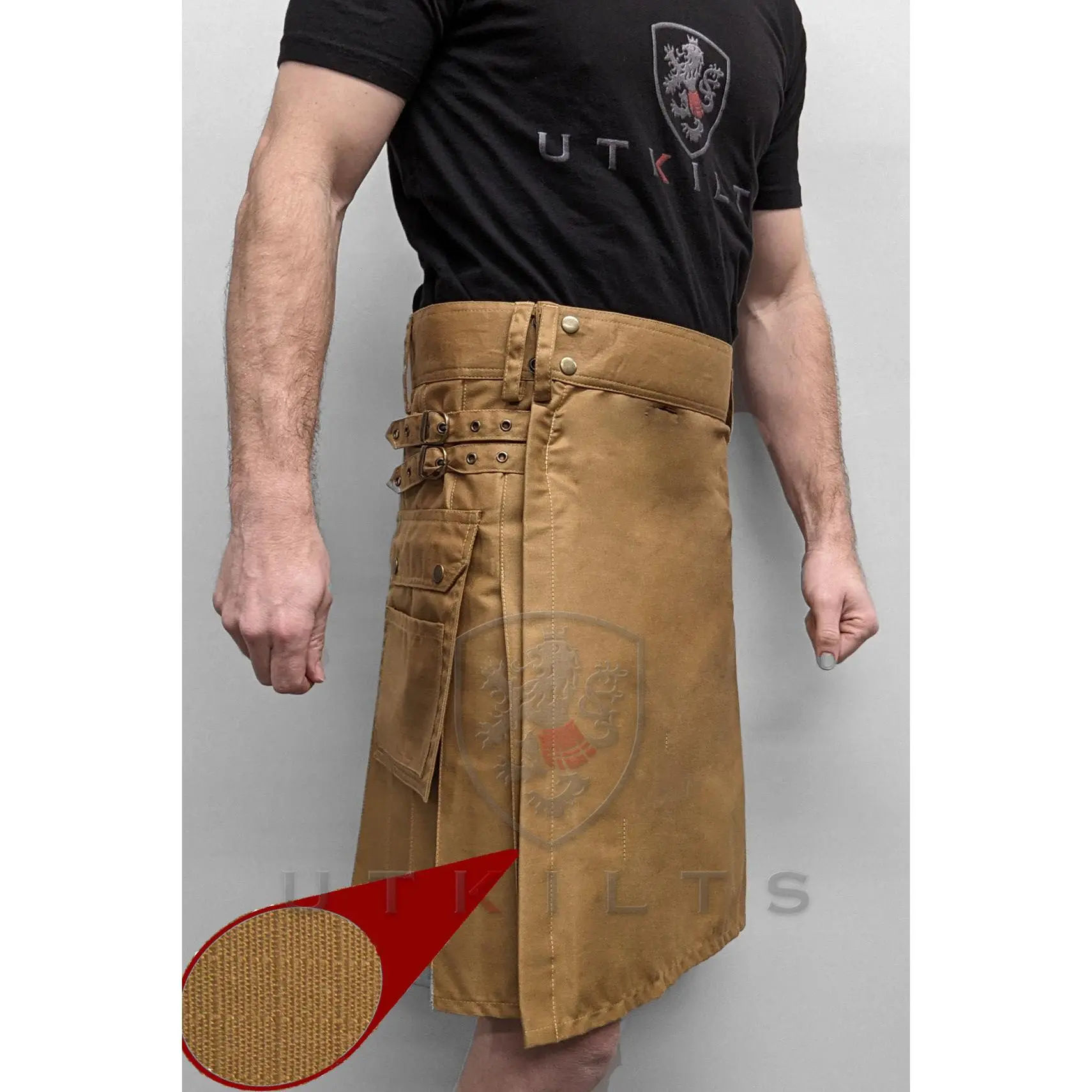 Utility Kilt – GlenLoch, Dark Khaki Ripstop