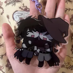 Forsaken Azure and Two Time Keychains, Roblox AzureTime Couple Keychain Acrylic Charms, Kawaii Cute Acrylic Keychain Charms, Perfect Gift for Fans & Collectors