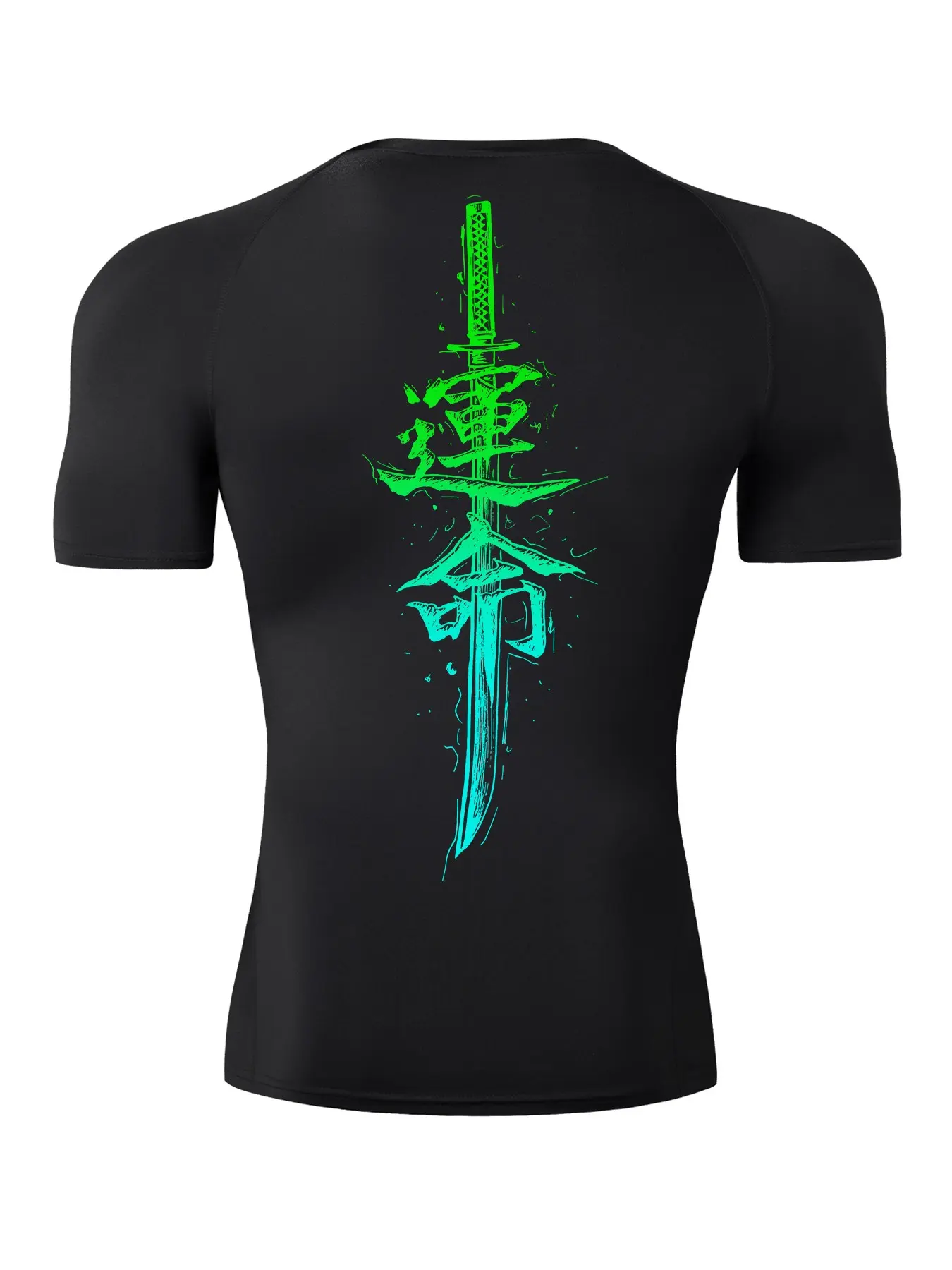 Men's Fate Character Print Short Sleeve Compression Shirt, Round Neck Sports T-shirt for Gym Workout Running, Casual Sporty Quick Drying Breathable Tee Top for Summer, Fitness Apparel, Breathable Workout Tops, Fitness Sport Top