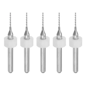 PCB Drill Bits 0.75mm Tungsten Carbide Rotary Tool for Jewelry CNC Engraving Printed Circuit Board Micro Drill Bits 1/8 Inch Shank 5 Pcs