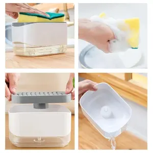 1pc Dish Soap Dispenser Pump Box, Liquid Soap Holder, Large Capacity Kitchen Cleaner Storage, Sink Countertop Foam Device, Home Use