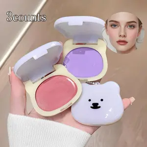 Three-Pack Sweetheart Soft Bear Water Glow Blush Long-Lasting Natural Makeup Enhancer Perfect for Daily Use & Special Occasions