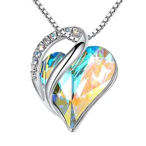 Heart-Shaped Crystal Birthstone Necklace for Women December Exclusive Simple Collarbone Chain Mother's Day Valentine's Day Jewelry Gift Box Perfect New Year Gift Choice