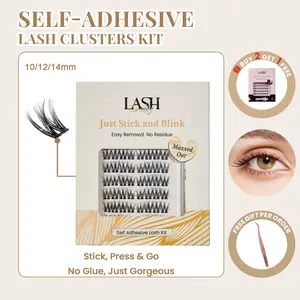 Lashterally Maxxed Out Self-adhesive Lash Clusters Kit No Glue Needed Easy Apply & Removal Cluster Lashes Extension Pre Mapped Lash Clusteres Eyelashes Flawless Makeup Cosmetic summervibes