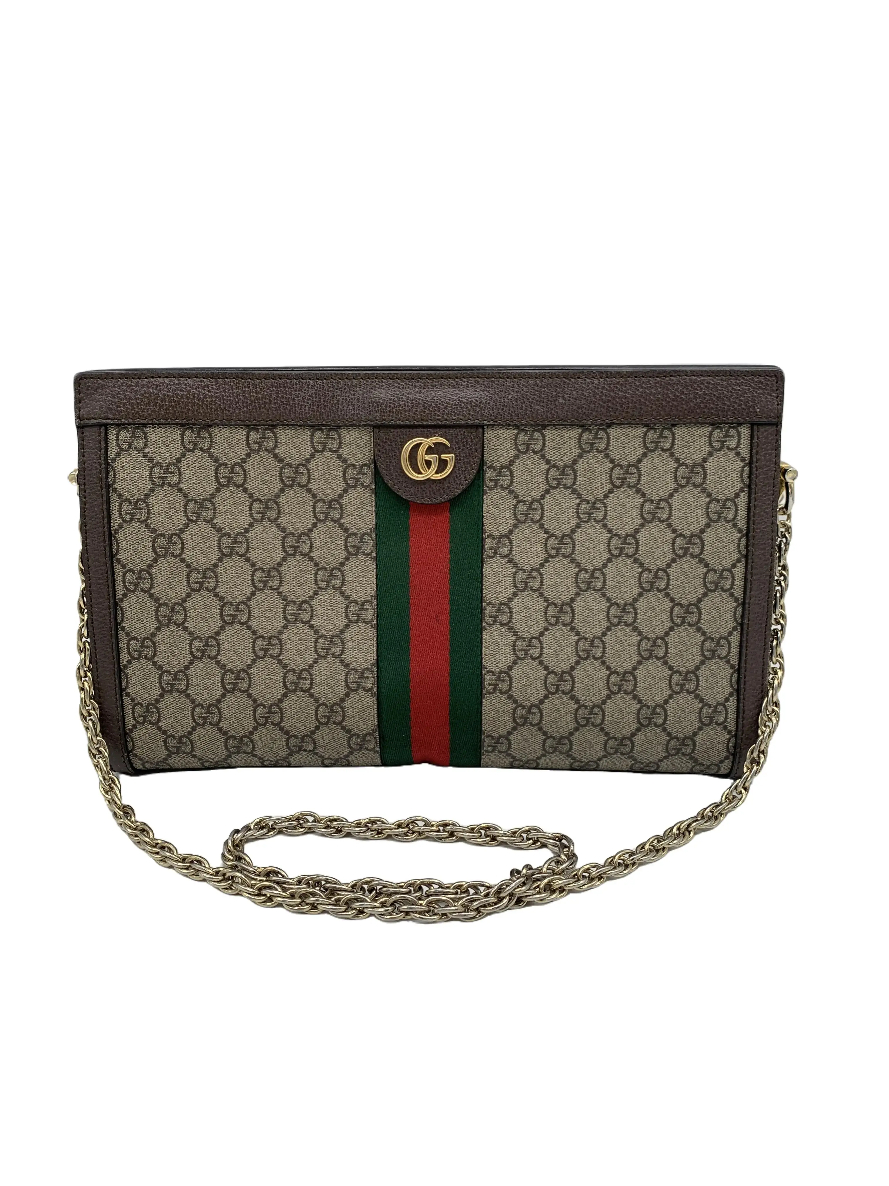 Pre-owned GUCCI Ophidia GG Supreme Chain Clutch Crossbody Bag/WJ07220004/0004
