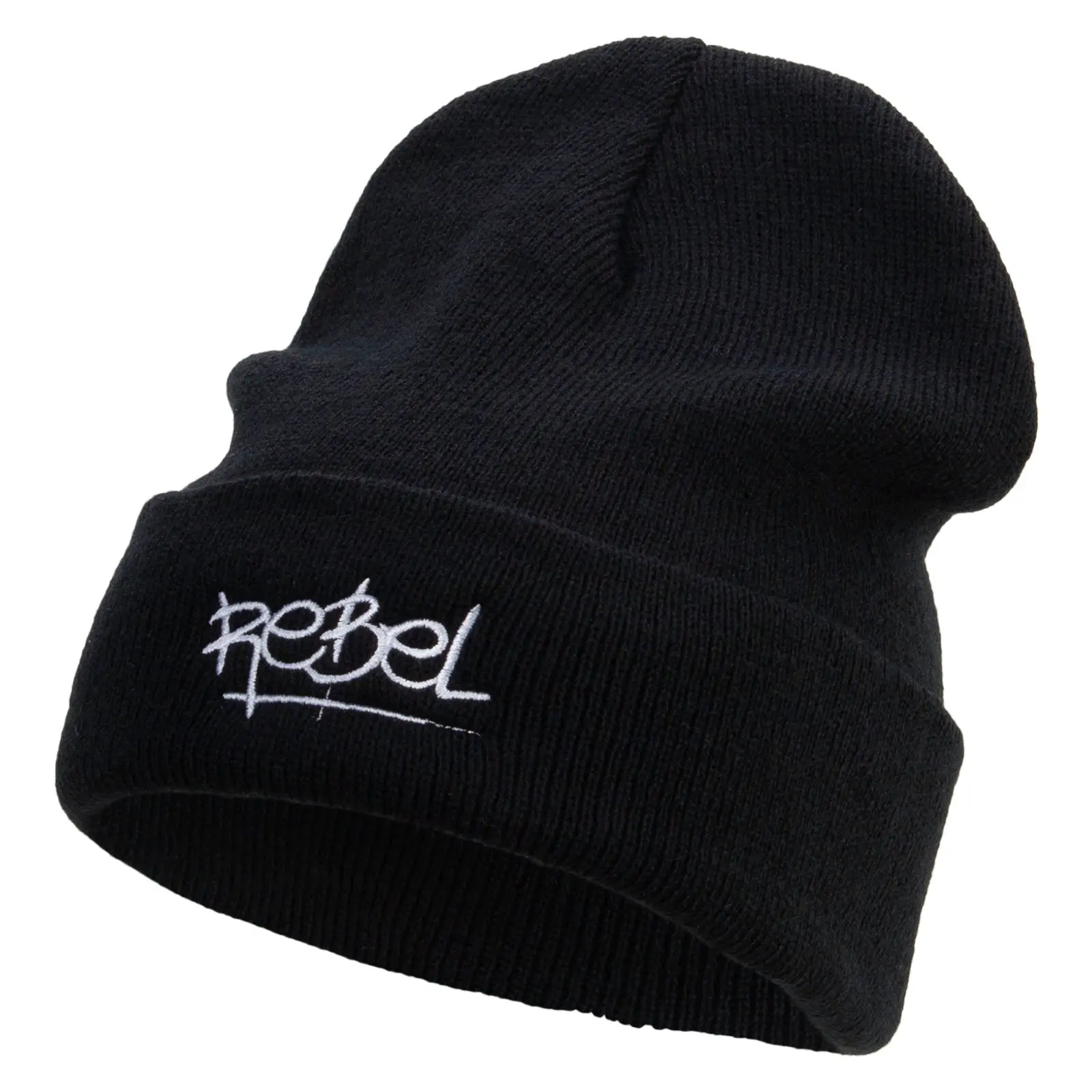 Rebel Embroidered Big Size Acrylic Long Beanies