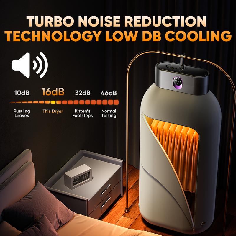 DDZJIAN Portable Clothes Dryer 600W Hold 11-20 Items, with Timer & Remote Control, One Mini Hanger, Foldable Drying Bag, Small Compact Electric Fast Drying Machine for Laundry, Travel, RV, Home, Apartment