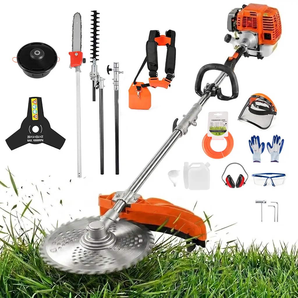 【DealsForYouDays】COANEHV 52CC 6-in-1 Multi-Functional Trimming Tools with Gas Hedge Trimmer,Weed Eater, String Trimmer, Brush Cutter, Edger & Pole Saw Chainsaw Pruner Whacker Shoulder