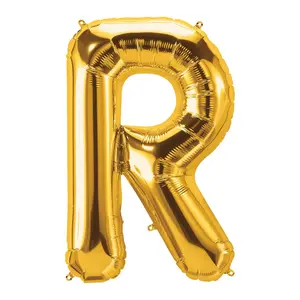 R-Shaped Gold Letter 34" Mylar Balloon