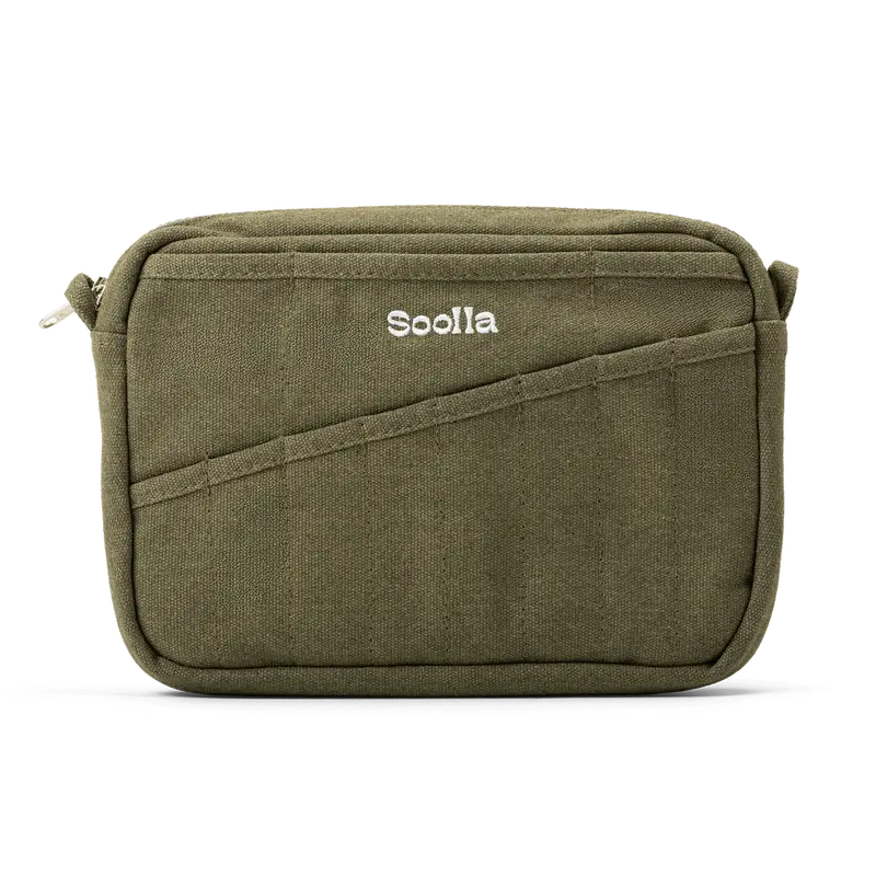 Soolla® Studio Pouch, Deep Forest Green – 20-Pocket A5 Stationery & Art Tool Organizer with YKK Zipper