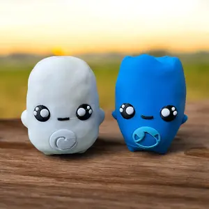 Air and Water Sprite Figures - Video Game Inspired Gag Gift Novelty Toy Figures - Full Color