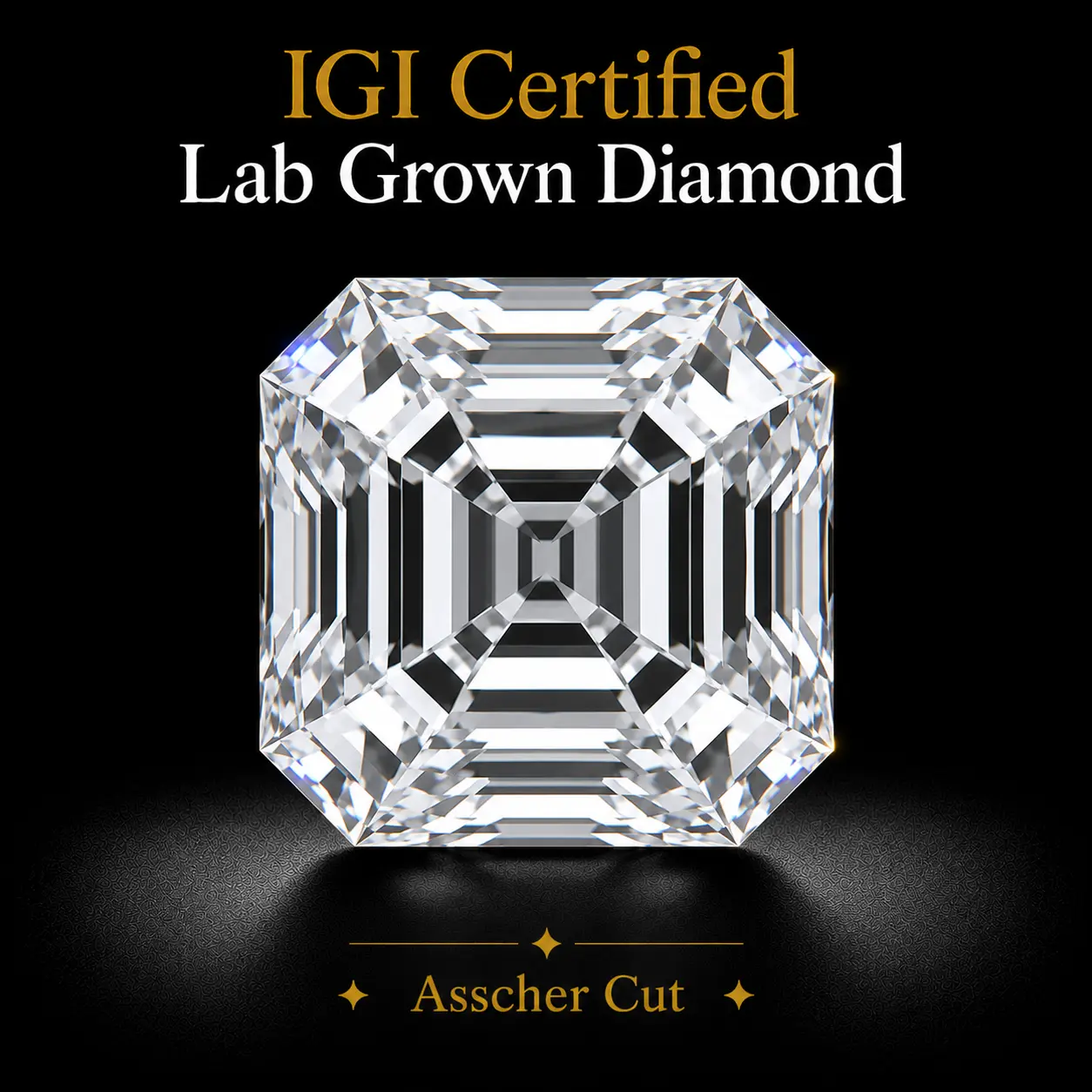 【Asscher Cut】IGI Certified Lab Grown Diamond - 1 Ct