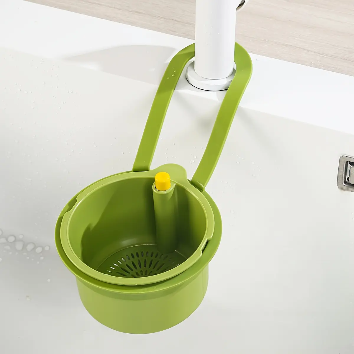 Automatic Self-Cleaning Sink Strainer Basket, Detachable Bottom, Easy Installation & Removal, Modern Kitchen Design, All Seasons Use