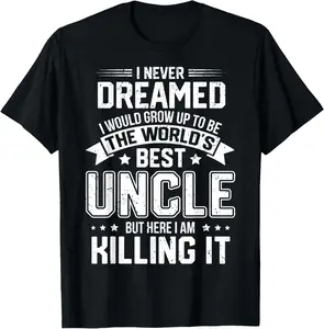 100% Cotton The World's Best Uncle - Funny Uncle T-Shirt