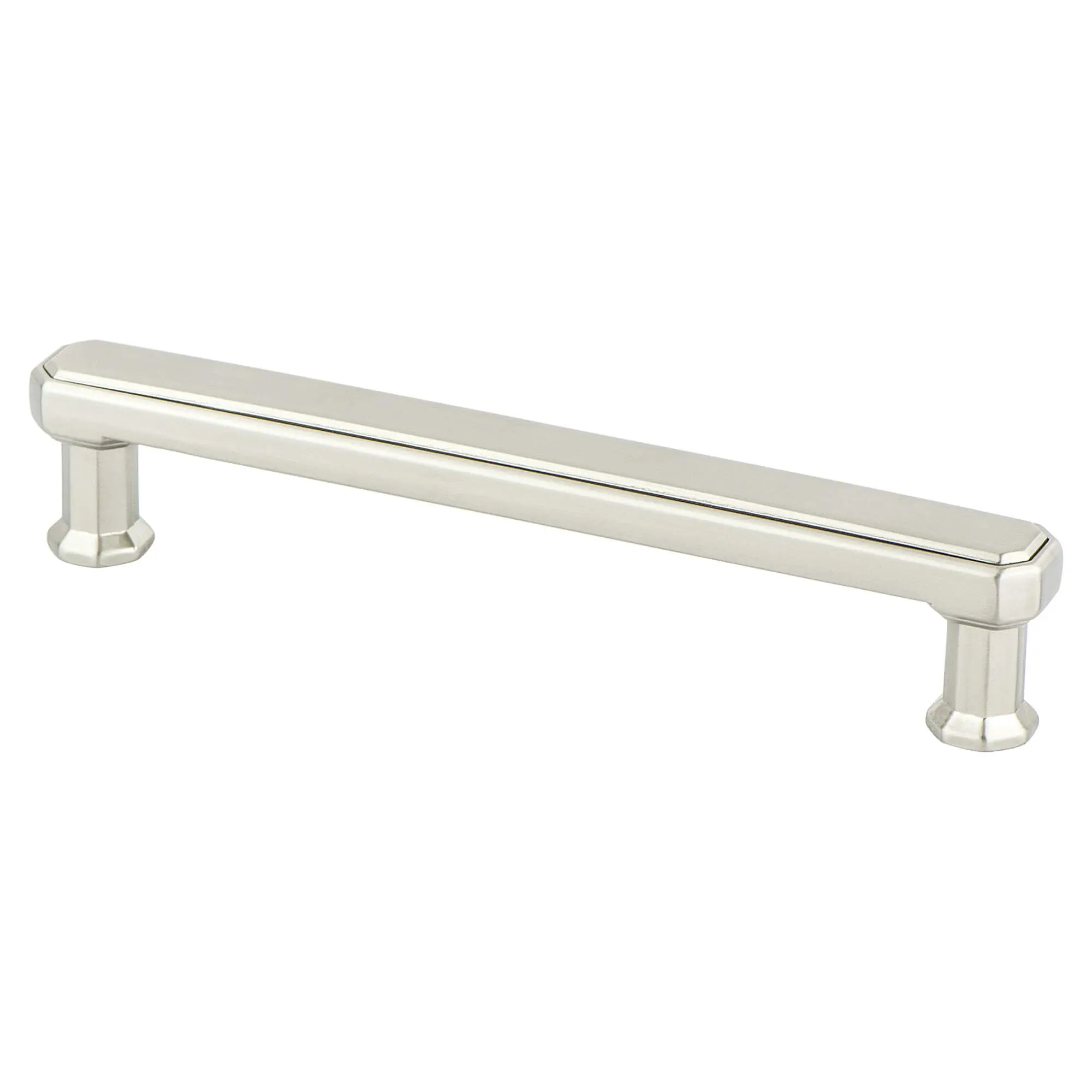 Berenson 9450-1BPN-P Harmony Pull Brushed Nickel Hardware, 128 mm CC, 1-1/8 in. & 11/16 in. (17.5 mm) Dimensions, Gem Shape Design for Cabinet Doors, Reflects Shapes of Semi-Precious Gemstones