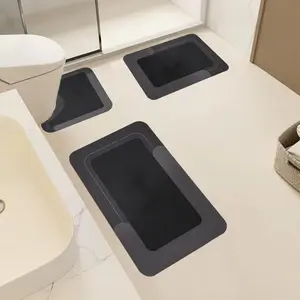 Super absorbent bathroom mat set -soft diatommud material,non-slip,quick drying, easy to cleansuitable for kitchen living room,shower room andaundry room