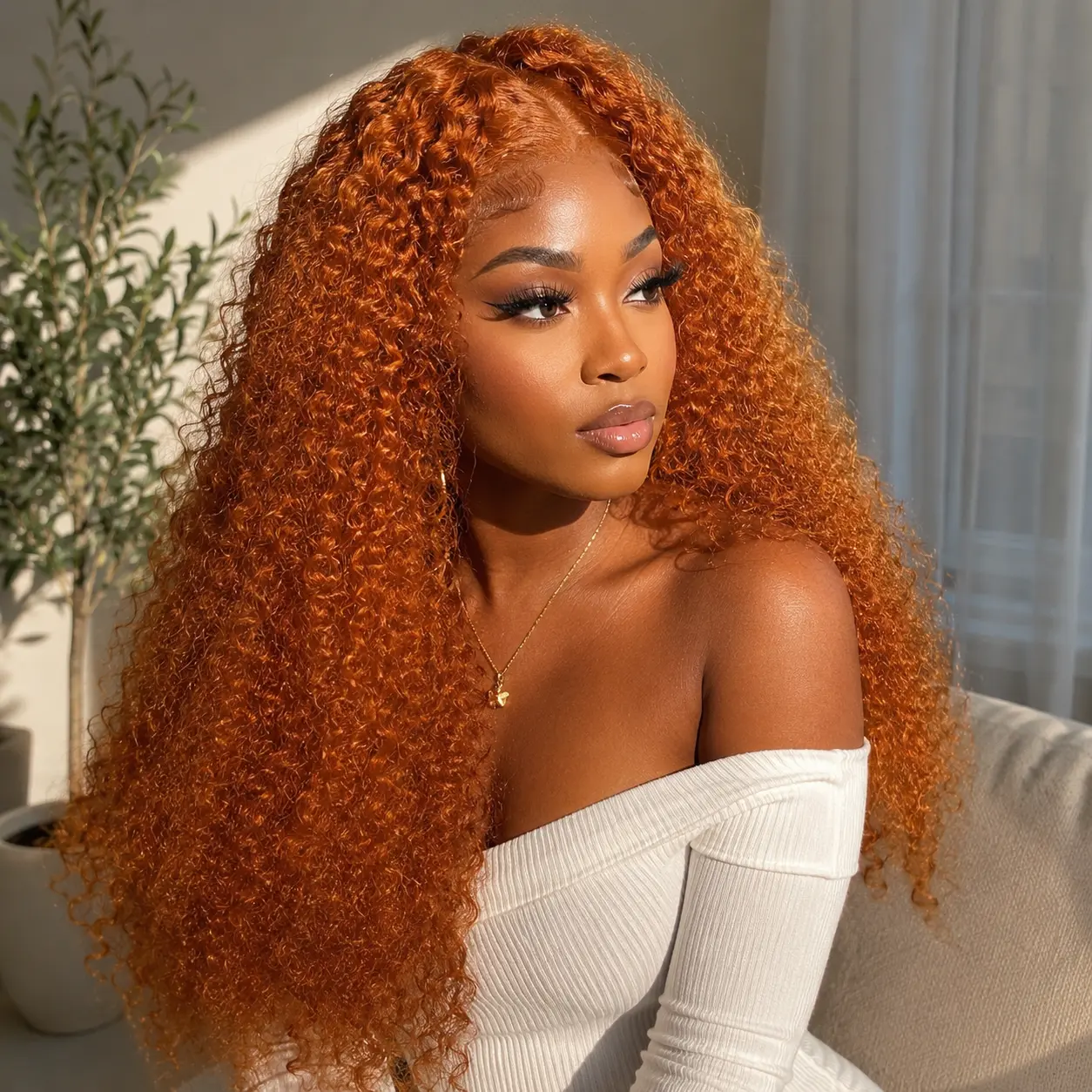 Ronashow Ginger 13x4 Lace Front Human Hair Deep Wave Wig Orange Bodywave 350 Deep Curly transparent Lace Pre Plucked straight Wigs for Women 180% Density#FallFreshness
