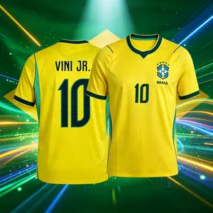 10# Vini JR 2026 Brazil National Home Short Sleeve Soccer Jersey Quick-Dry