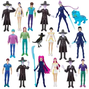 18/12 Piece Cartoon Character Desktop Decoration Set, Witch Hunter Theme Dolls, Game Peripheral Model Figures, Anime Action Figure, Christmas Halloween Unique Gift