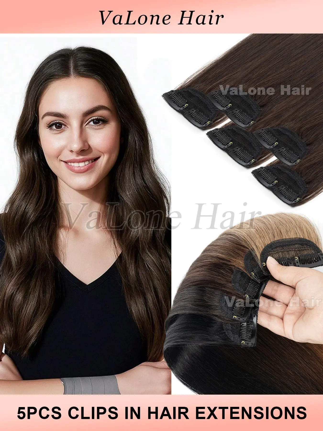 5pcs/set Clip-In Mini Real Human Hair Extensions, Natural Straight Hair in 12 Sleek Colors, Smooth & Soft, Blonde for Various Styles, Seamless Integration, Smooth Texture