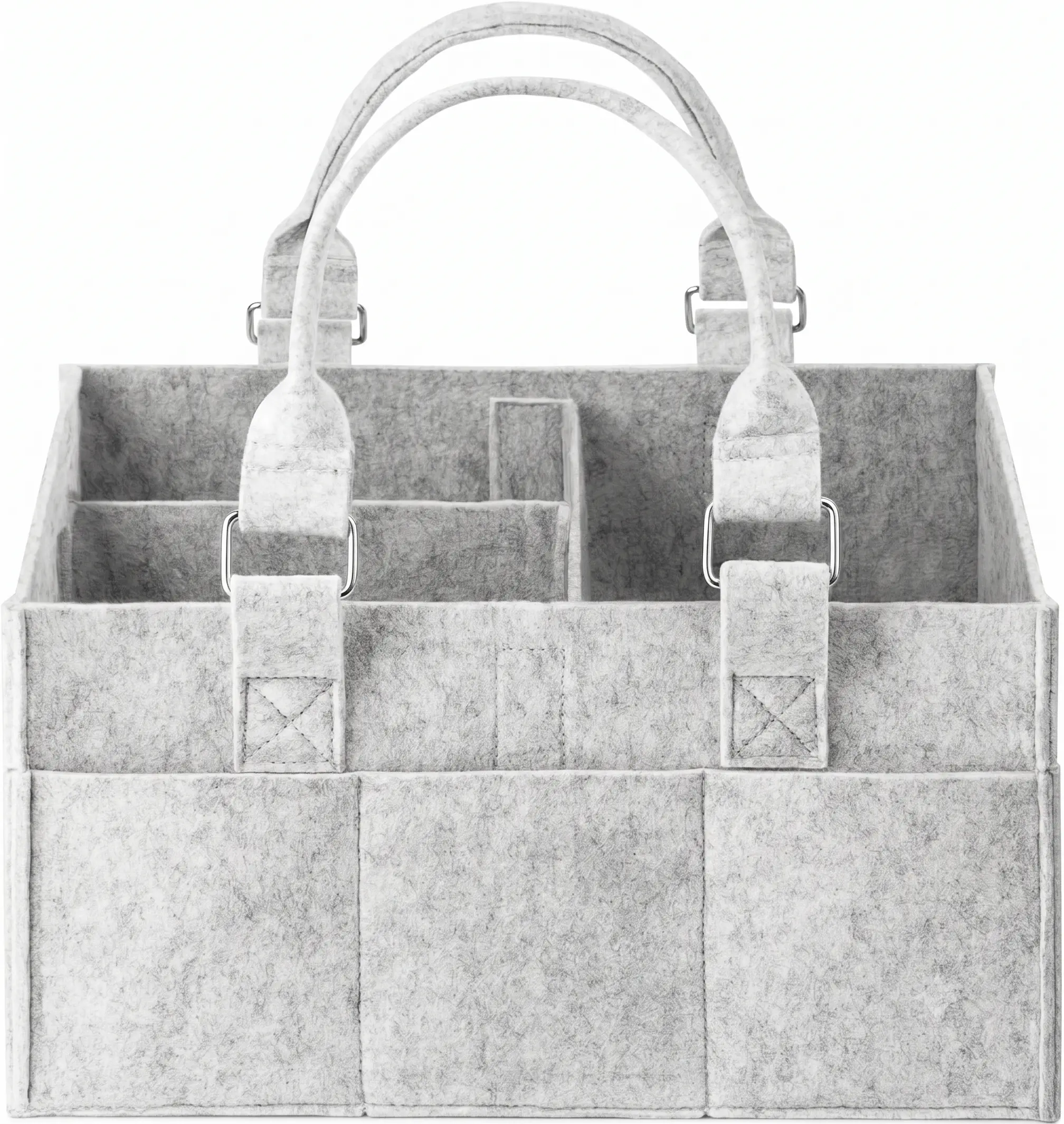 Diaper Caddy Organizer, Newborn Essetials Must Haves, Baby Registry Search and Other Baby Stuff, Collapsible Baby Basket with Handle and a Photo Frame, Grey, 11.8 x 6.3 x 9.0 inch