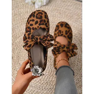 Women's Bowknot Casual Fashion Mary Jane Shoes, Adjustable Strap, Comfortable Round Toe, Perfect for Dresses and Pants, All Seasons