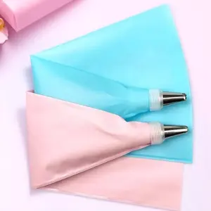 Reusable Silicone Piping Bag Set Food Grade Leak Proof Baking Tools Multi Size Nozzles Cake Cream Cookie Decorating Kit Non Toxic Slip Resistant DIY Dessert Decor Must Have Kitchen Baking Supplies Birthday Party Cake Decorating Tools