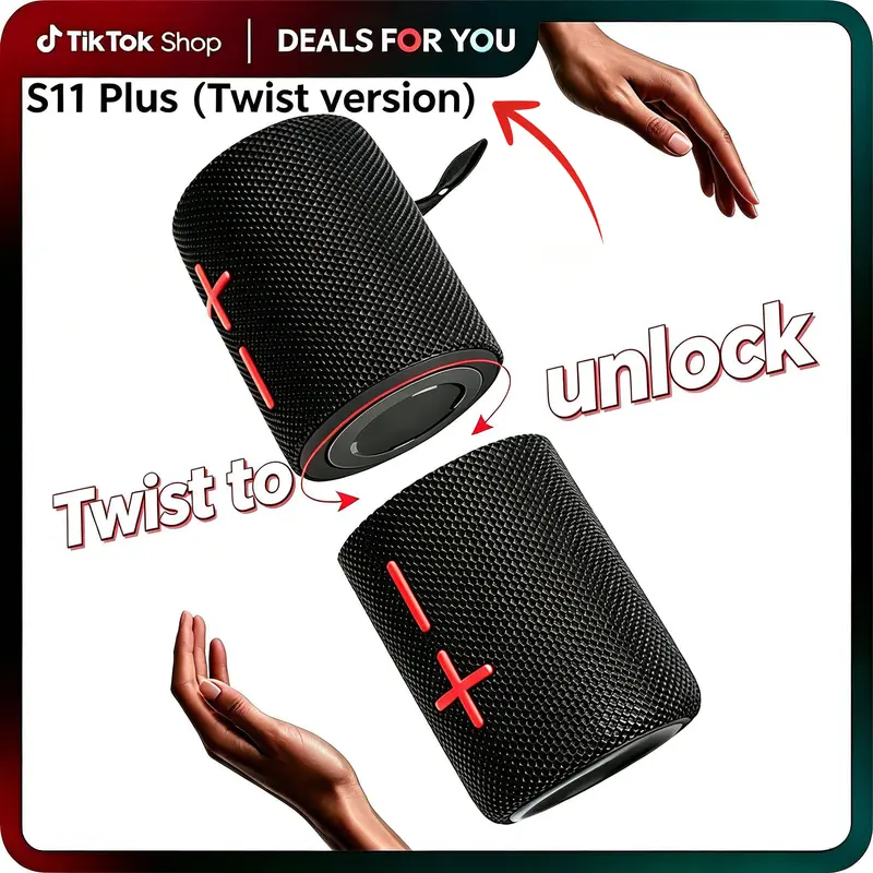 CYBORIS S11 Plus Twist version 2 in 1 Bluetooth Speaker 40W High Volume Stereo Audio IPX6 Waterproof 24 Hours Play Time Bluetooth V5.3 Connectable for Smartphones & More Splitable Loud Speaker 20W+20W Dual System SummerWins DealsForYouDays