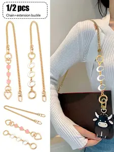 DIY Heart Moon Extension Chain Strap Set, Shoulder Bag Extender with Buckle, Crossbody Bag Accessories, High-End Style Jewelry