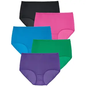 Comfort Choice Full Coverage Nylon Brief 5-Pack - 8, Bright Pack
